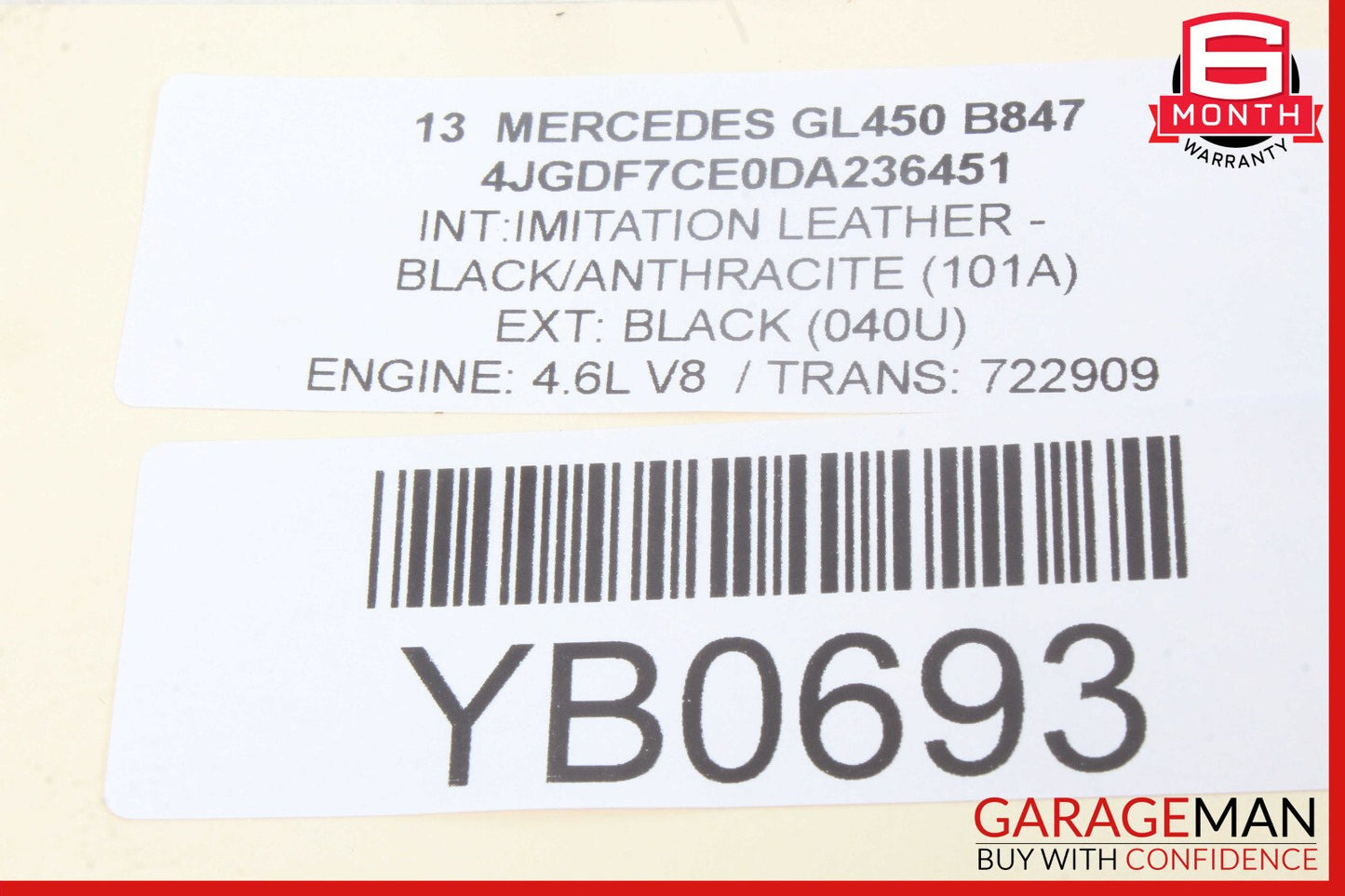 12-16 Mercedes X166 GL450 ML400 Sun Visor Sunvisor Right Passenger Side Gray OEM