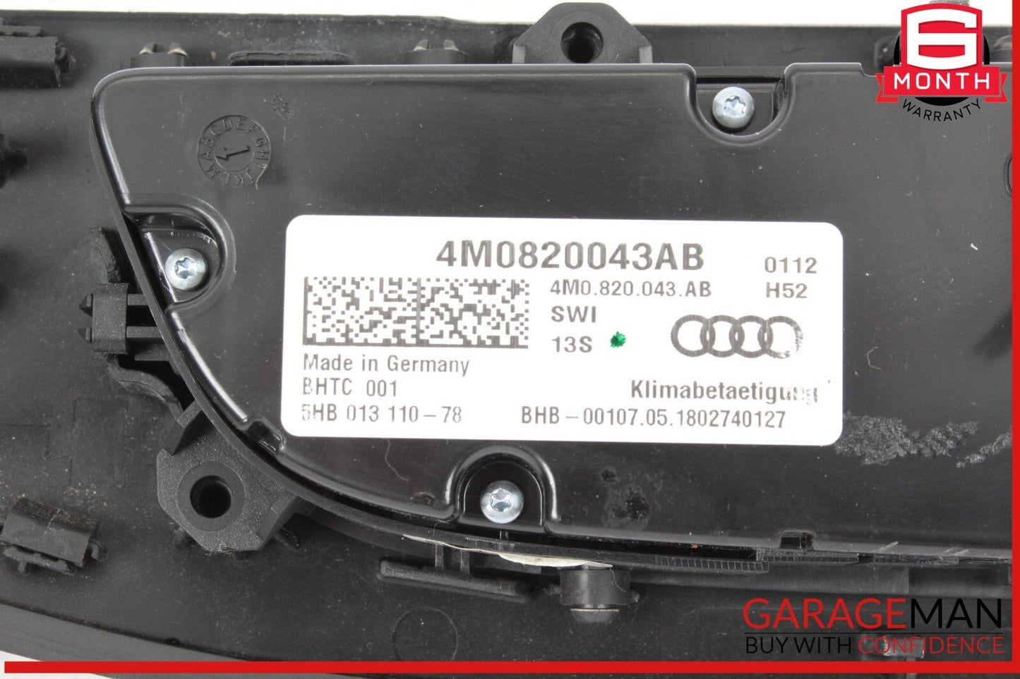 17-19 Audi Q7 Dash Center AC A/C Heater Climate Control Switch w/ Panel Trim OEM