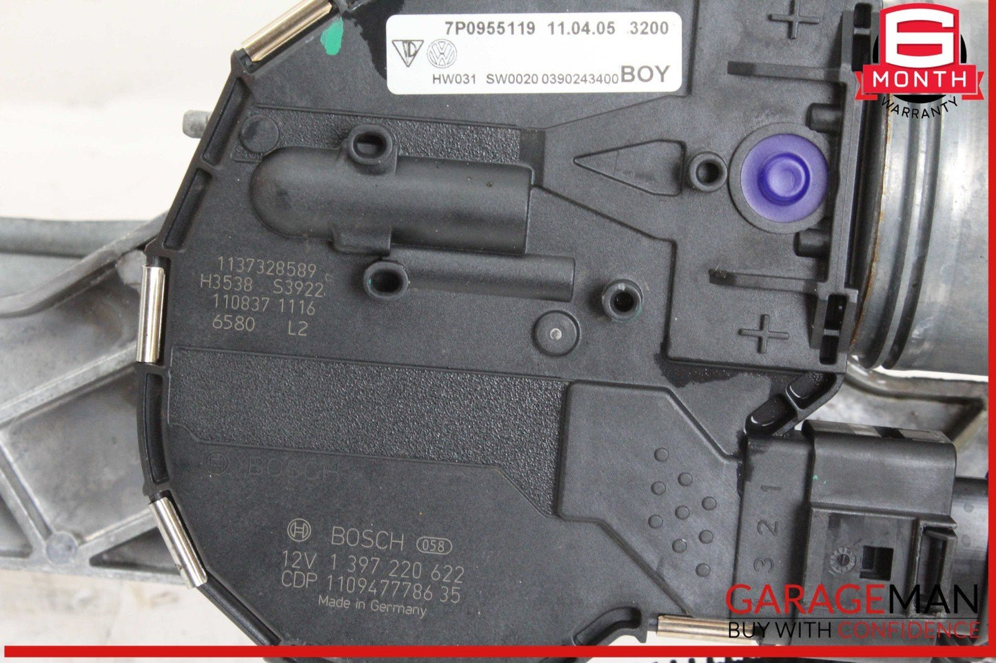 11-18 Porsche Cayenne 958 Front Windshield Wiper Motor w/ Linkage Bosch OEM