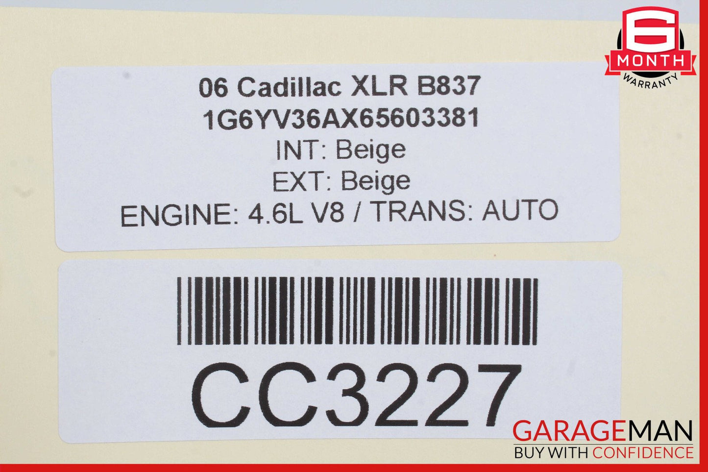 04-08 Cadillac XLR Hood Cover Panel Assembly Beige OEM