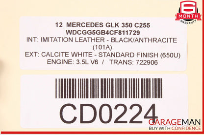 10-12 Mercedes X204 GLK350 3.5L M272 Engine Motor Block Assembly OEM