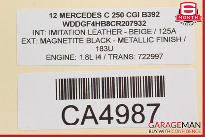 08-20 Mercedes C250 C350 E350 Front Left Side Door Lock Latch Actuator OEM