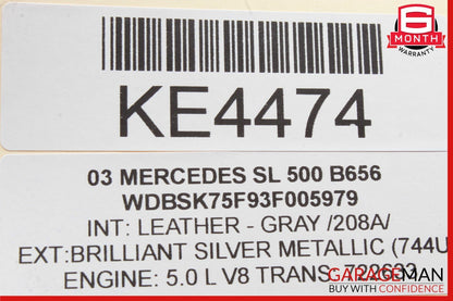 03-08 Mercedes R230 SL500 Rear Left Luggage Seatbelt Retractor Speaker Black OEM