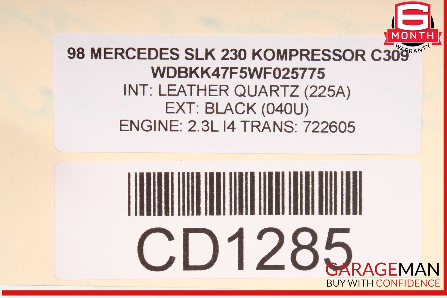 97-00 Mercedes R170 SLK230 C230 5 Speed Automatic Transmission 722.605 OEM 194k