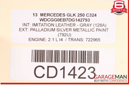 13-15 Mercedes X204 GLK250 GLK350 Rear Bumper Cover Assembly OEM