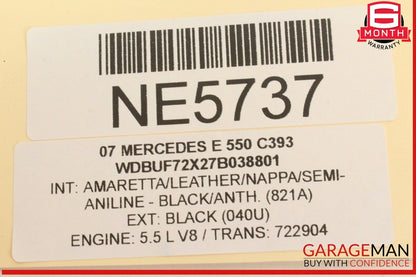 06-09 Mercedes W211 E550 CLS550 Front Left Side 4 Spoke Steering Wheel Black OEM