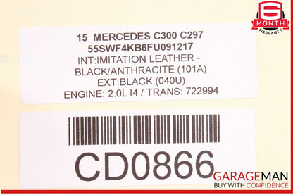 15-20 Mercedes W205 C300 Sedan Front Left Interior Door Trim Panel Cover Assy