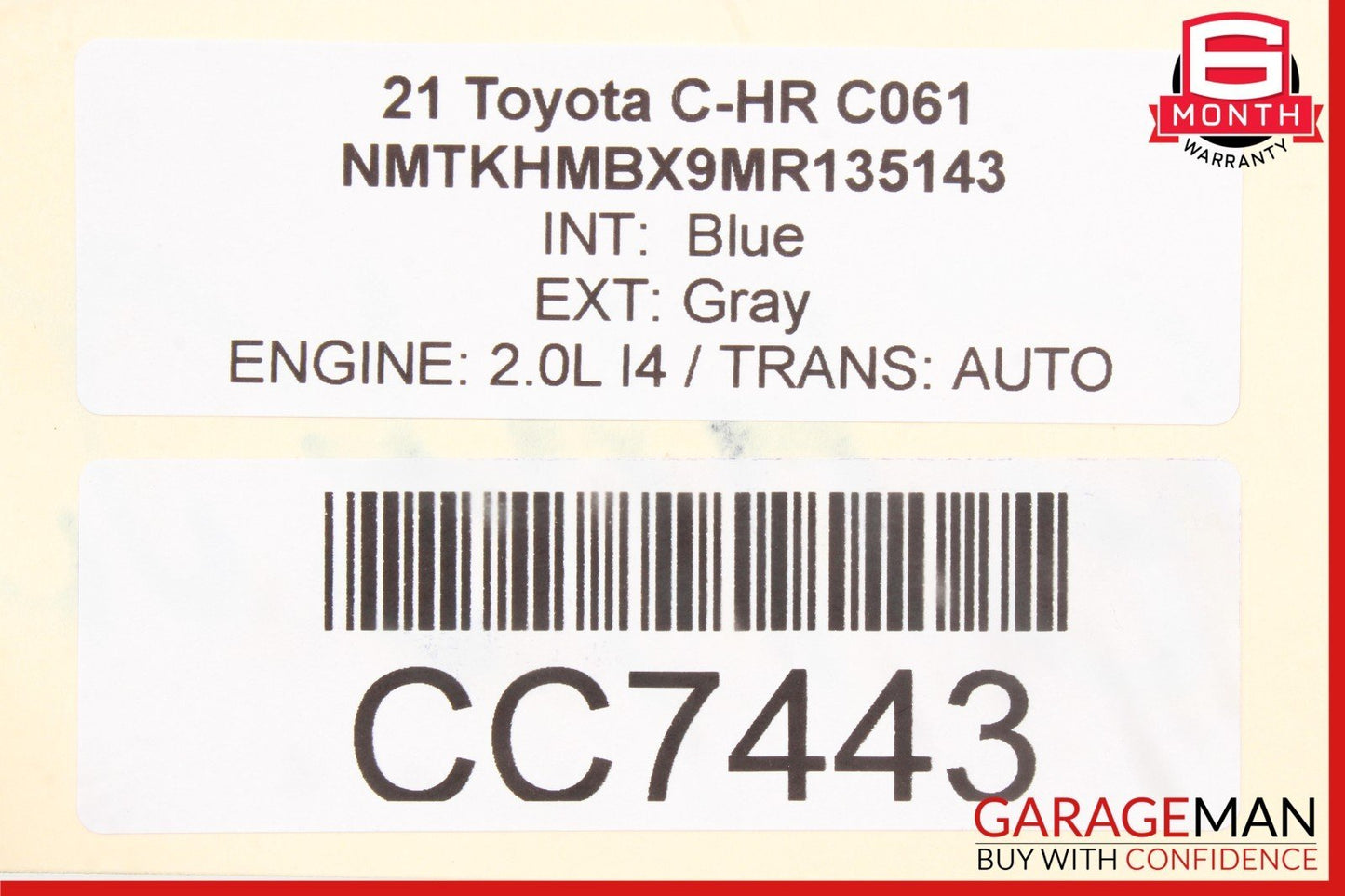 18-22 Toyota C-HR FWD 2.0L Engine Motor Long Block Assembly OEM 44k