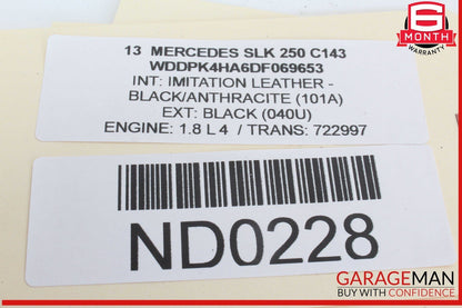 12-20 Mercedes R172 SLK250 Convertible Top Left C Pillar Brace Support OEM