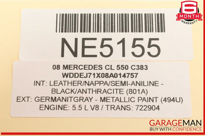 07-10 Mercedes W216 CL550 Front Left Side Steering Wheel Airbag Air Bag OEM