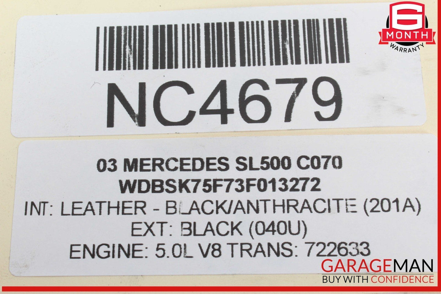 03-08 Mercedes R230 SL500 Frame Floor Wiring Wire Cable Harness 2305407207 OEM
