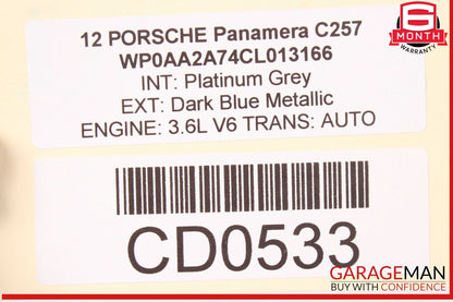 10-16 Porsche Panamera 970 Rear Left Driver Side Exterior Door Shell Frame OEM