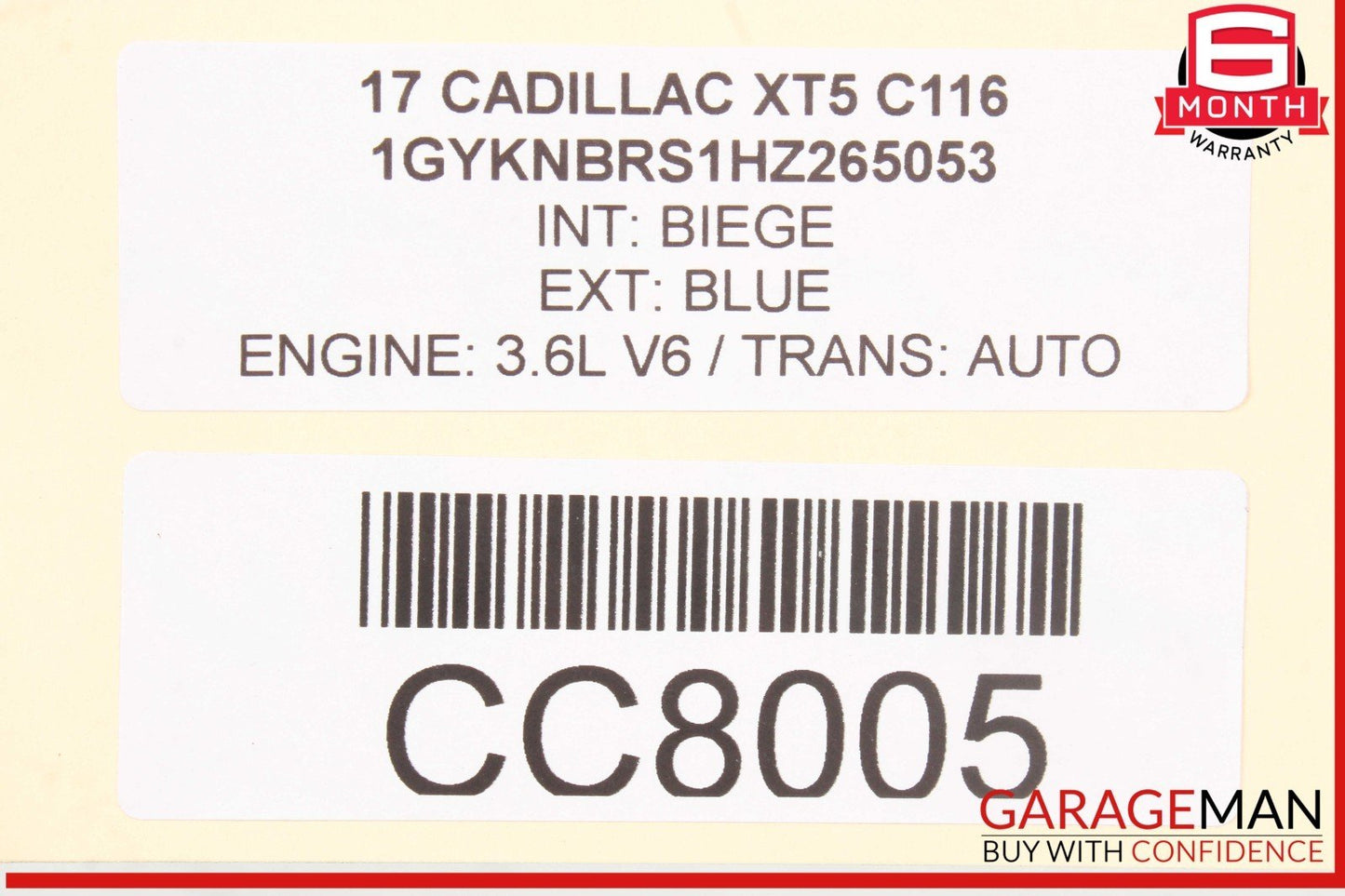 18-22 Cadillac XT5 3.6L Engine Motor Block Assembly OEM 87k