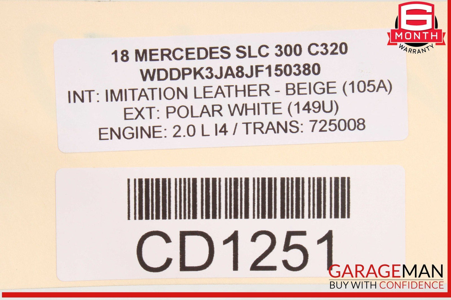 17-20 Mercedes R172 SLC300 SLC180 Right Passenger Interior Door Panel OEM