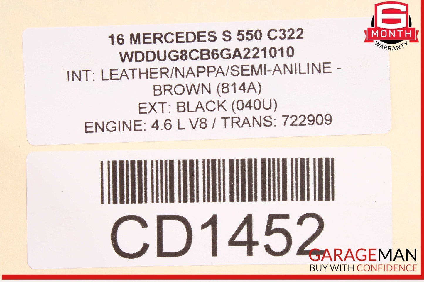 14-16 Mercedes W222 S550 7-Speed Automatic Transmission Assembly RWD 722.909 98k