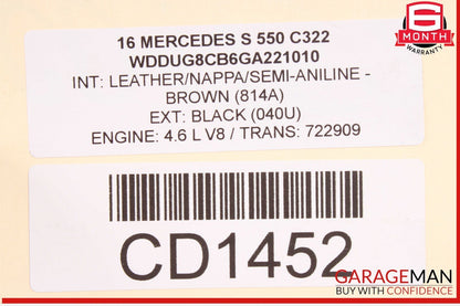14-16 Mercedes W222 S550 7-Speed Automatic Transmission Assembly RWD 722.909 98k