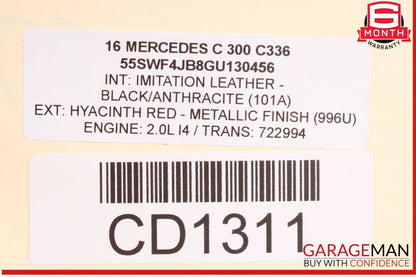 15-21 Mercedes W205 C300 C350e Front Left Side Interior Door Panel OEM