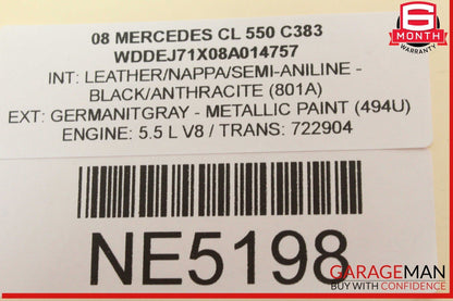 07-14 Mercedes W216 CL550 Front Left Side Dash Knee Lower Trim w/ Airbag OEM