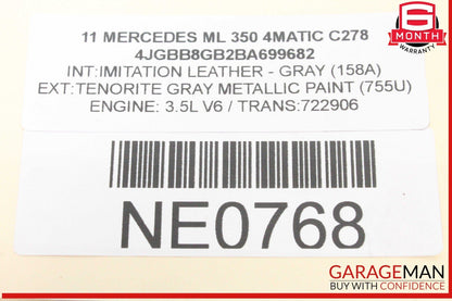 06-12 Mercedes W164 ML350 4MATIC ML550 Upper Radiator Core Tie Bar Support OEM