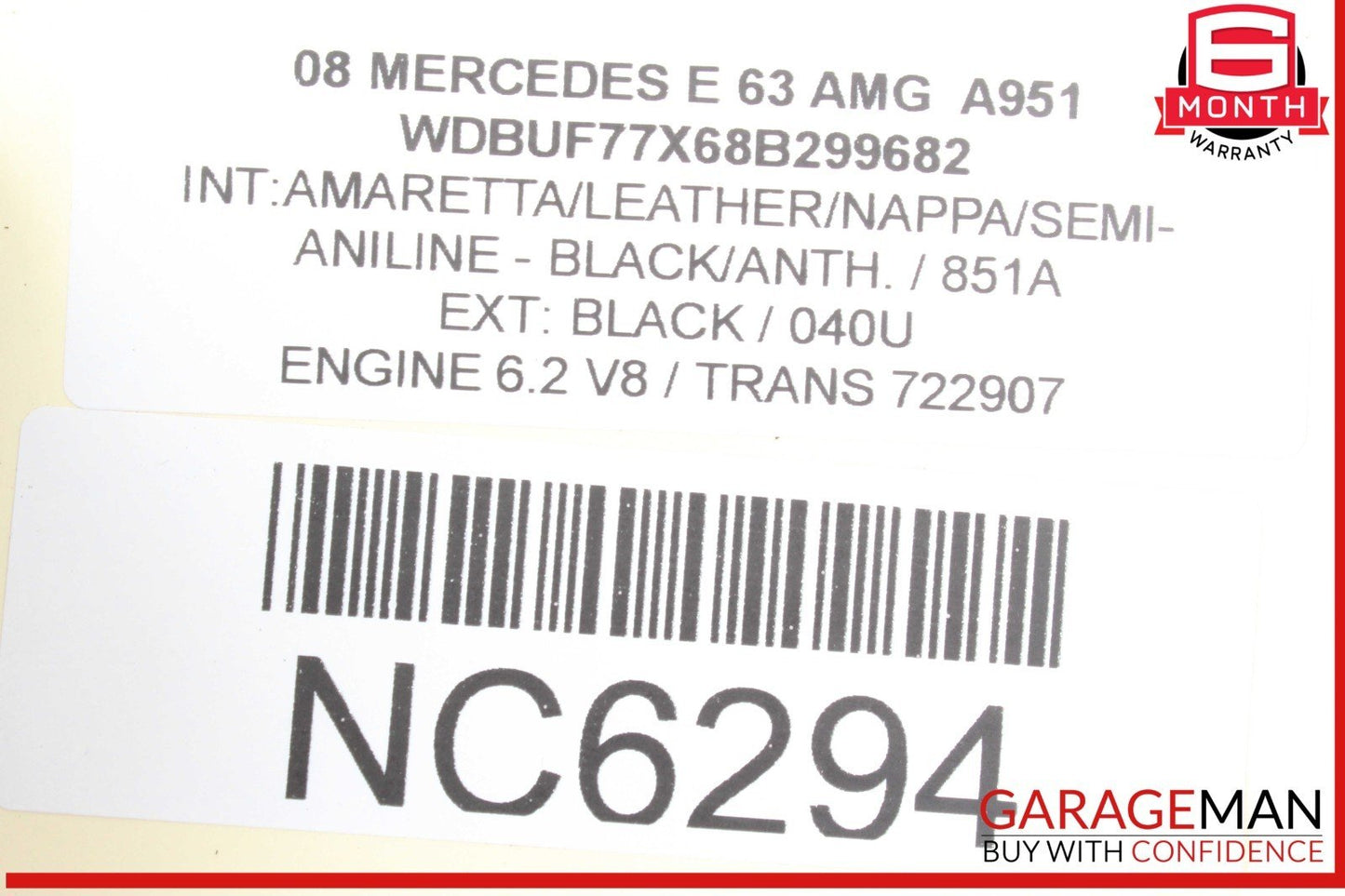07-15 Mercedes W211 E63 AMG Left Side Air Intake Cleaner Filter Box MAS