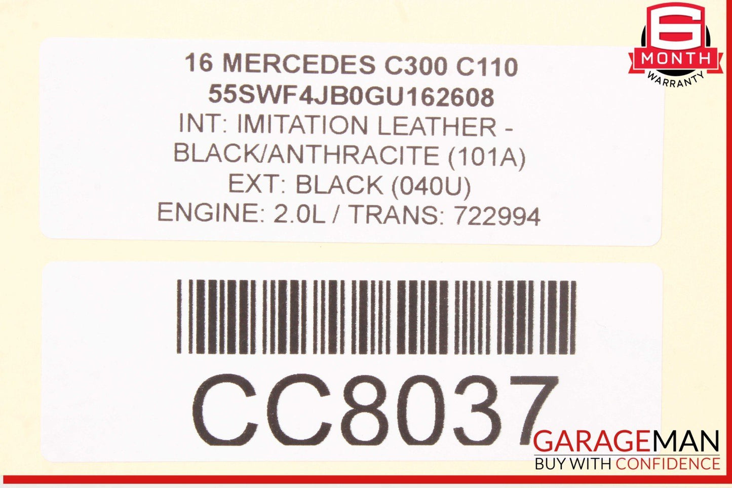 15-18 Mercedes W205 C300 C400 Front Right Side Lower Bottom Seat Cushion OEM