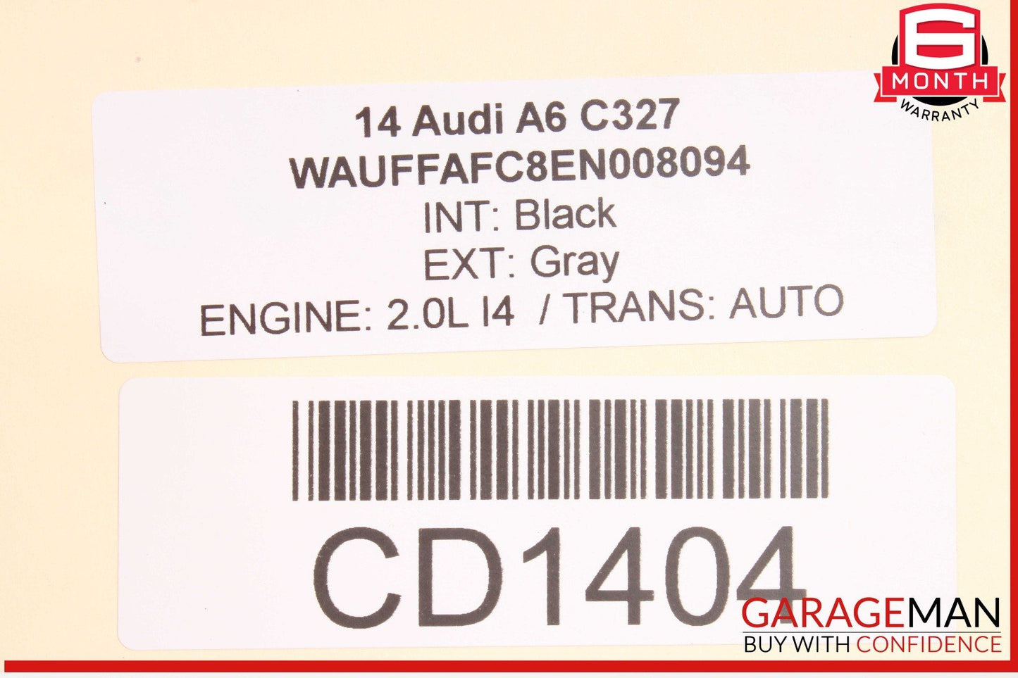 12-15 Audi A6 2.0L Complete Engine Motor Block Assembly OEM 128k