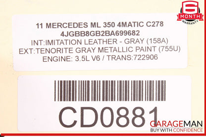 08-11 Mercedes W164 ML350 722.9 RWD 7G Automatic Transmission 722.906 OEM 209k