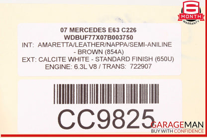 03-09 Mercedes W211 E350 E63 AMG Sedan Rear Trunk Lid Deck Shell Assembly OEM