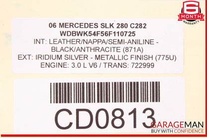 05-11 Mercedes R171 SLK280 RWD 7G Tronic Automatic Transmission Assembly 201k