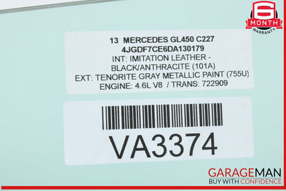 12-19 Mercedes X166 GL450 GLE43 AMG GLS550 Front Right Door Window Glass OEM