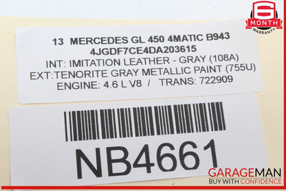 12-15 Mercedes X166 GL450 4MATIC Front Seat Headrest Head Rest Gray Set of 2 OEM