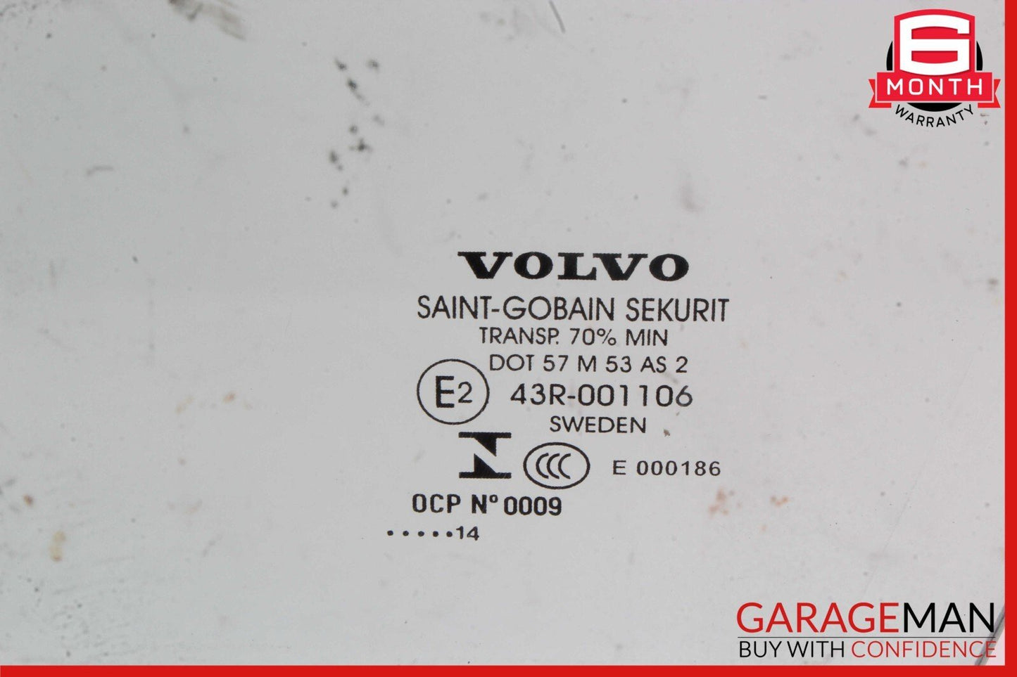 11-18 Volvo S60 V60 Front Left Driver Side Door Window Glass 31385412 OEM
