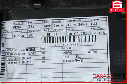 12-18 Audi A6 S6 Front Right Passenger Side Interior Door Panel 4G1867022 OEM
