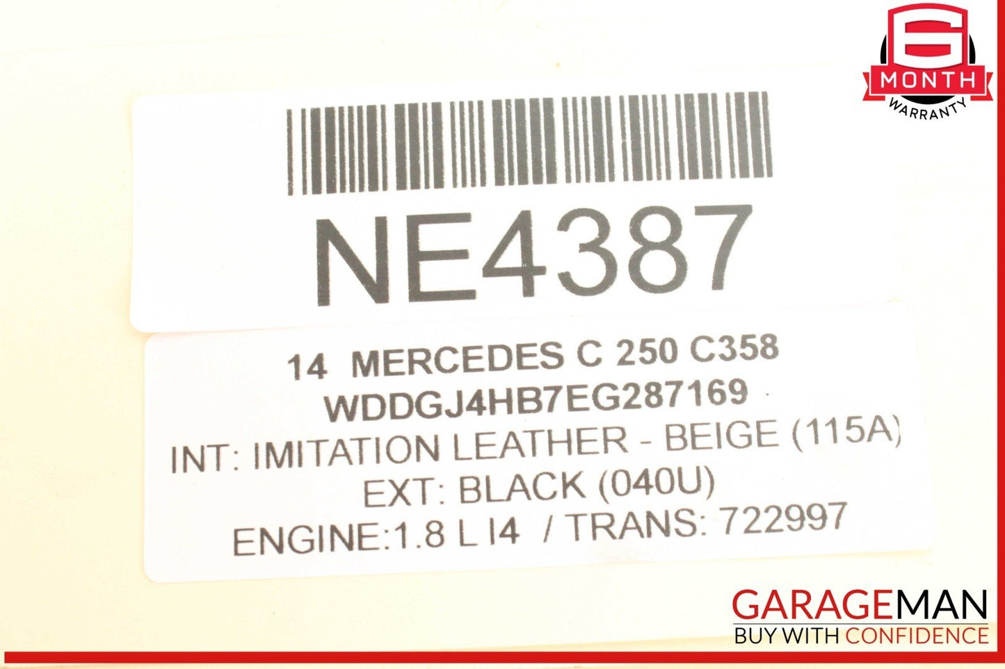 08-14 Mercedes W204 C250 C350 C280 Upper Radiator Core Support Bar Black OEM