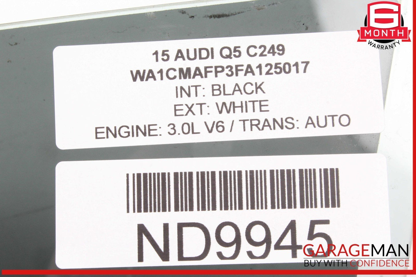 12-17 Audi Q5 Front Left Driver Side Door Window Glass 43R00043 OEM