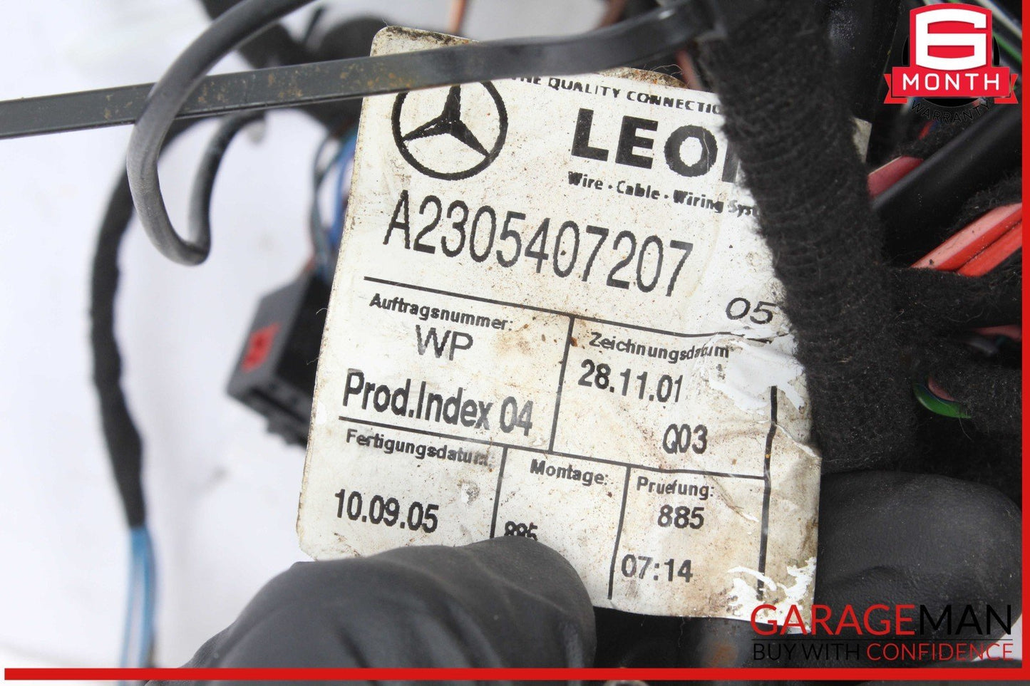 03-08 Mercedes R230 SL500 Frame Floor Wiring Wire Cable Harness 2305409806 OEM