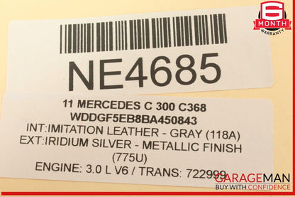 08-11 Mercedes W204 C300 Rear Left Driver Side Tail Light Lamp 2048200164 OEM