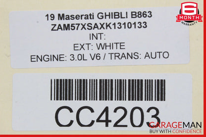 14-20 Maserati Ghibli Hood Bonnet Panel Assembly White OEM