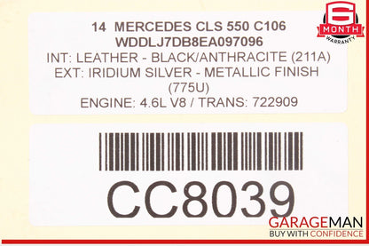 12-14 Mercedes W218 CLS550 Lower Seat Cushion Front Left Driver Side Assy OEM