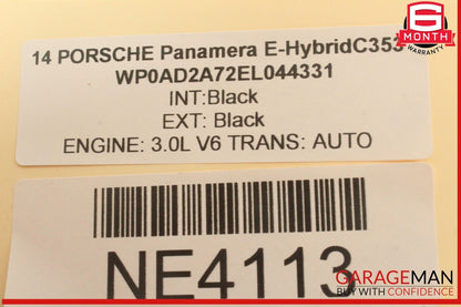 12-16 Porsche Panamera 970 E-Hybrid Air Ride Suspension Pressure Tank OEM