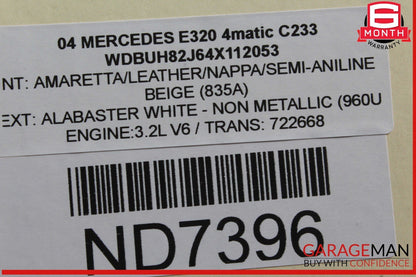 04-11 Mercedes W211 E320 4MATIC Fuel Tank Reservoir Assembly 2114703901 OEM