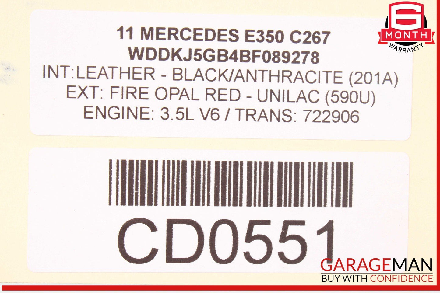 08-20 Mercedes W212 E350 C250 Engine Radiator Cooling Fan Motor Shroud Assy OEM