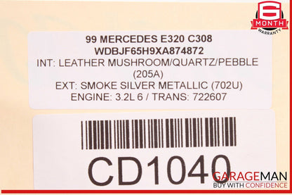 98-02 Mercedes W210 E320 ML320 CLK320 3.2L V6 Engine Motor Block Assembly 142k