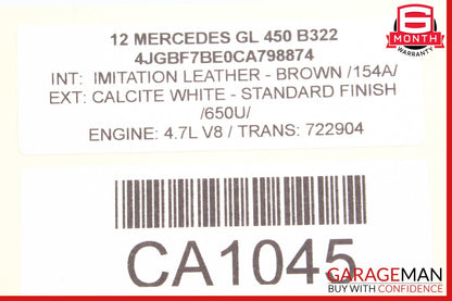 09-12 Mercedes X164 GL450 ML550 Trunk Lid Tailgate Hydraulic Pump Motor Cylinder