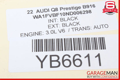 19-22 AUDI Q8 REAR RIGHT SIDE ARMREST LEATHER BLACK 4M8867364