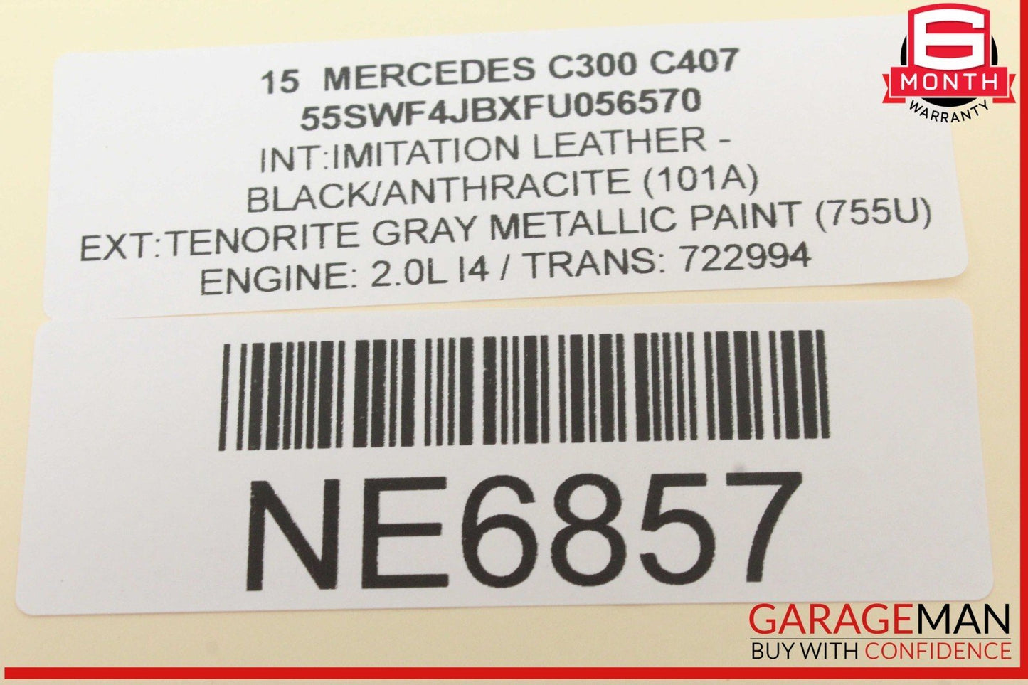 15-18 Mercedes W205 C300 GLC300 Steering Wheel Black w/ Paddle Shifters OEM