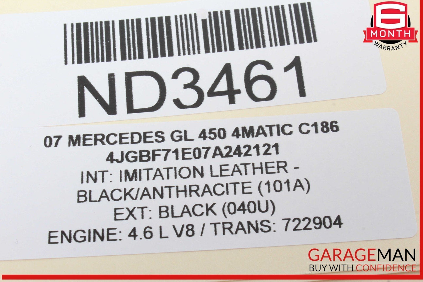 06-08 Mercedes X164 GL450 4MATIC R500 Steering Wheel Black 1644605303 OEM