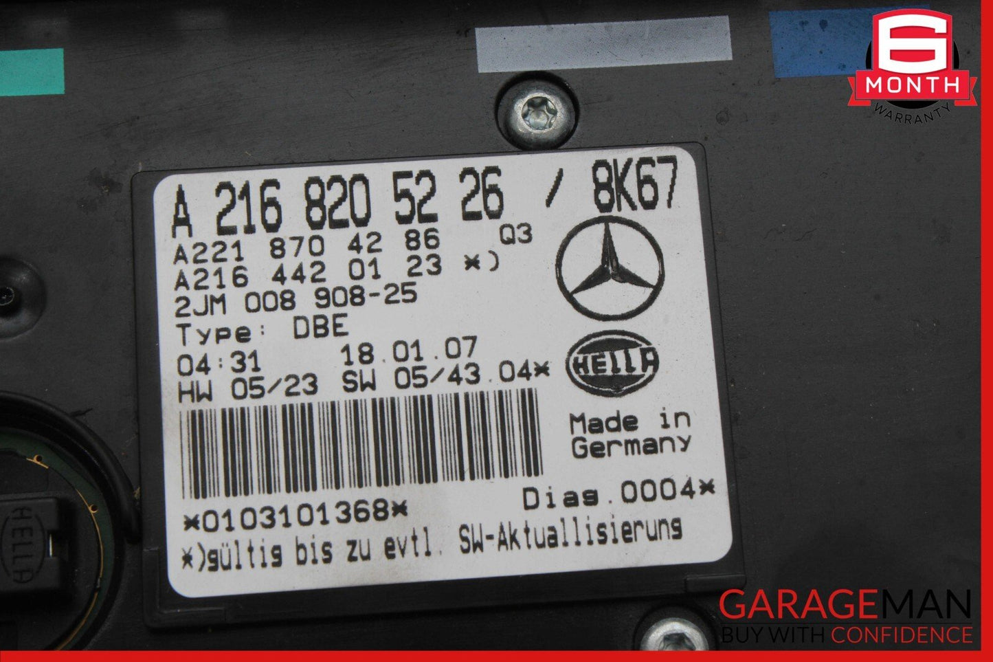 07-10 Mercedes W216 CL550 S550 Upper Overhead Dome Light Sunroof Control OEM