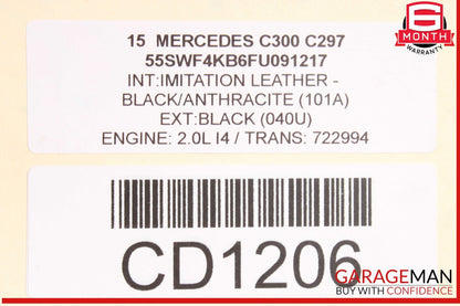 15-20 Mercedes W205 C300 4Matic Rear Differential Diff Axle Carrier AWD OEM