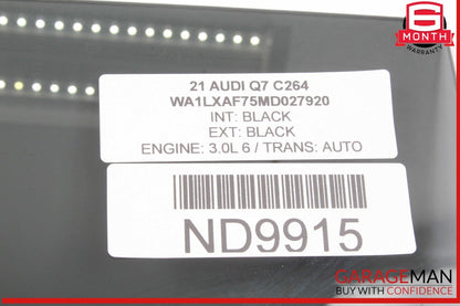 17-24 Audi Q7 Rear Right Passenger Side Door Window Glass 4M0845026B OEM